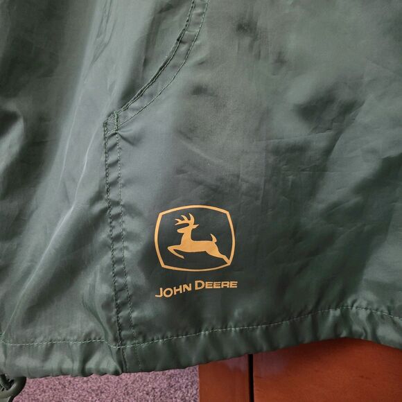 John Deere Mens Sz XXL Green 1/4 Zip Pullover Windbreaker Lightweight Raincoat - Picture 2 of 10
